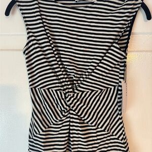 Bailey 44 Black and White Striped Twist Top